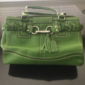 Coach pebble leather bag with braided accent